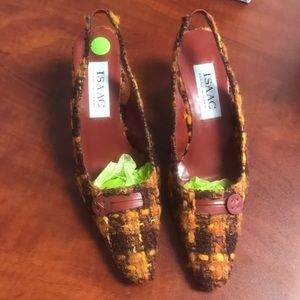 Isaac Mizrahi Fabric Multi-Color Heels